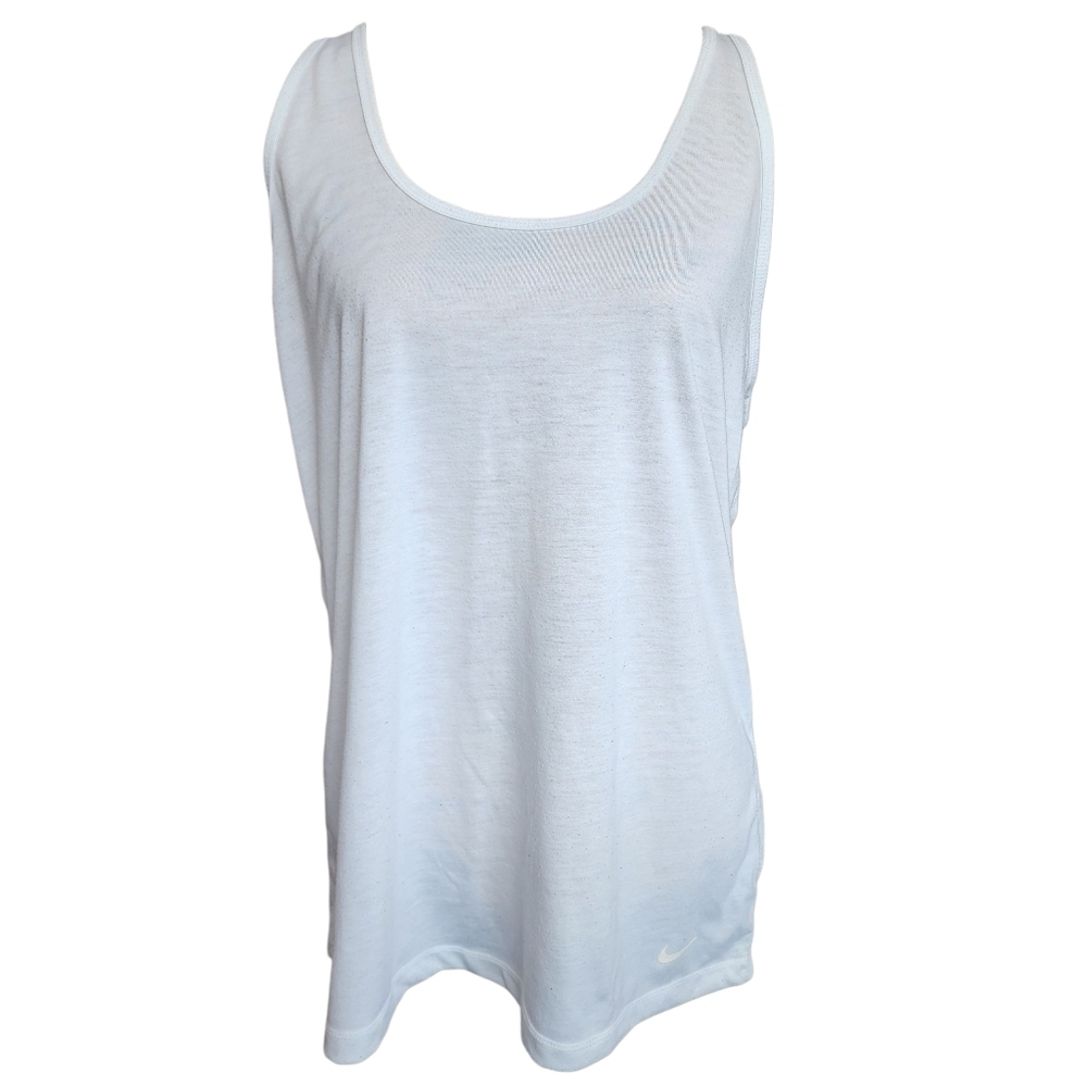 Nike Dri-Fit Slim Fit White Racerback Tank Top – L
